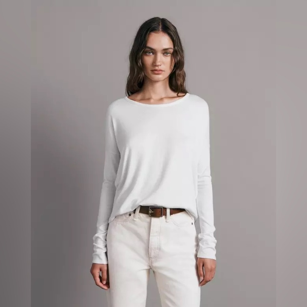 AP Adyson Parker Long Sleeve White Knit Tee